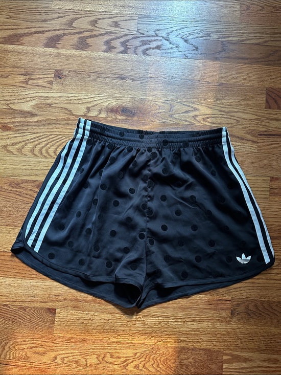 adidas Pants - adidas Black Polka Dot Athletic Shorts with White 3-Stripes